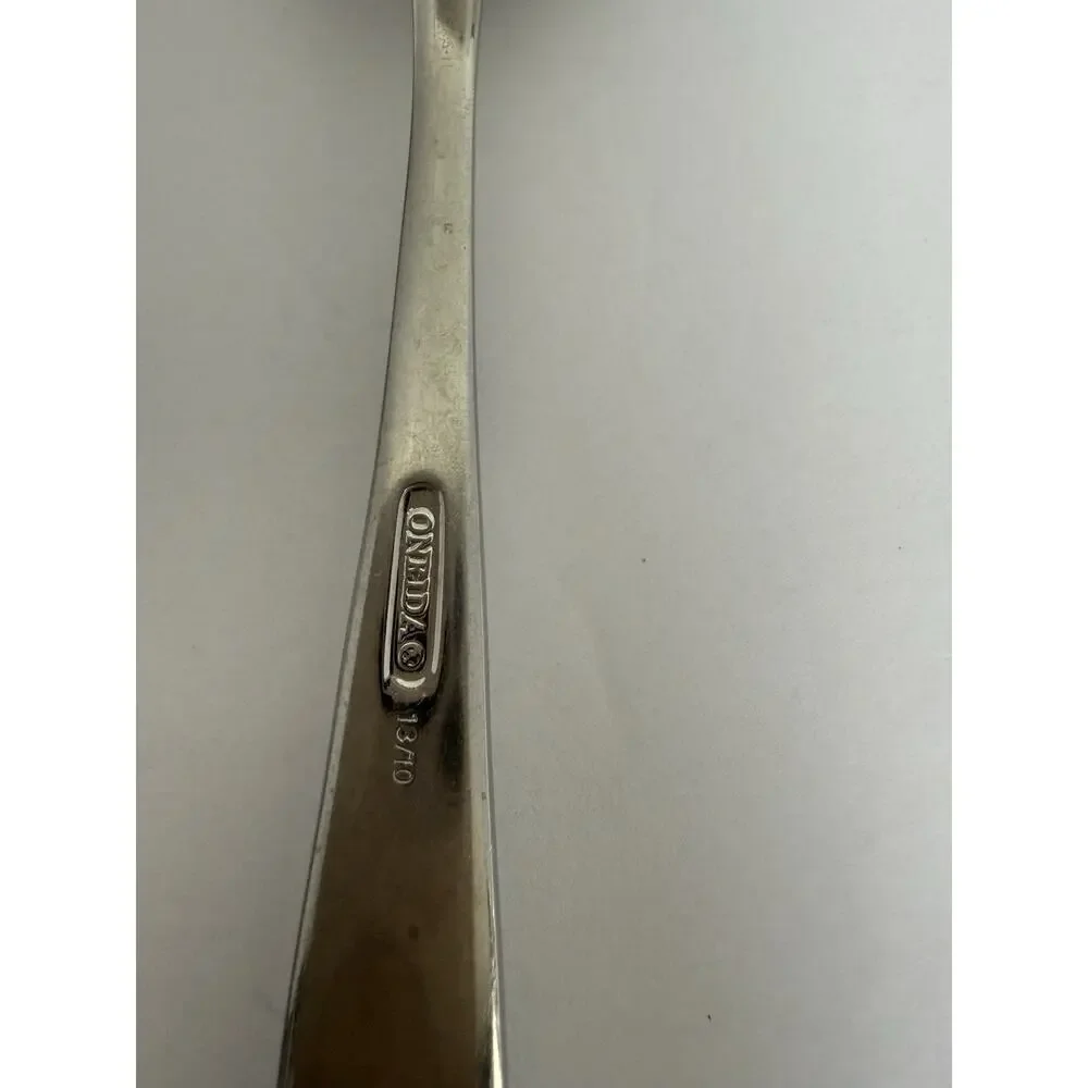 Oneida Diameter P/F10 Stainless Oval Soup Place Spoons Lot of 3 USA 6 7/8”